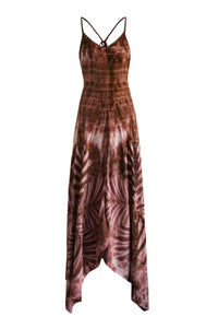 Sunset Maxi Dress Brown - byFon - Hand Tie Dye Ethical Clothes.