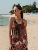 Sunset Maxi Dress Brown - byFon - Hand Tie Dye Ethical Clothes.