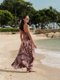 Sunset Maxi Dress Brown - byFon - Hand Tie Dye Ethical Clothes.