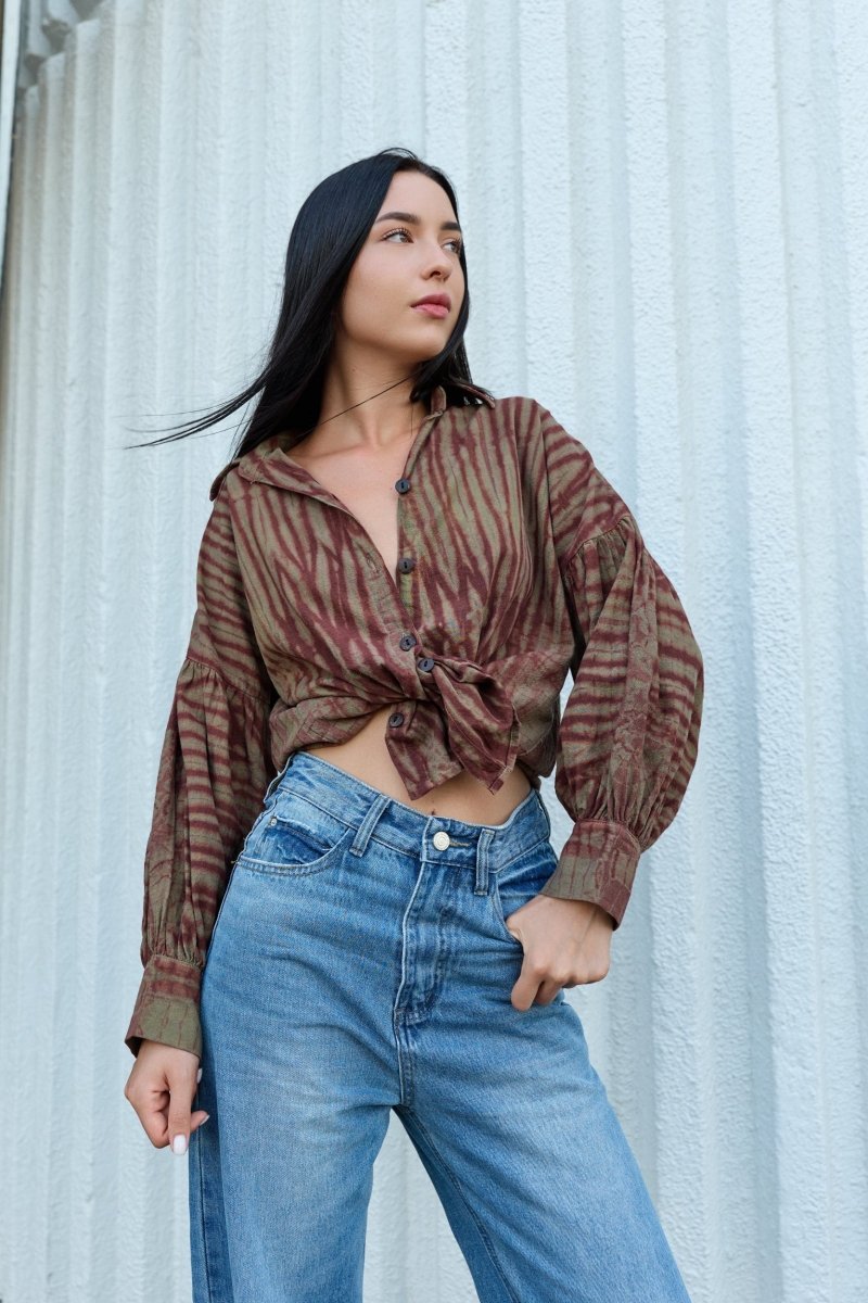 Tora tie dye shirt Olive