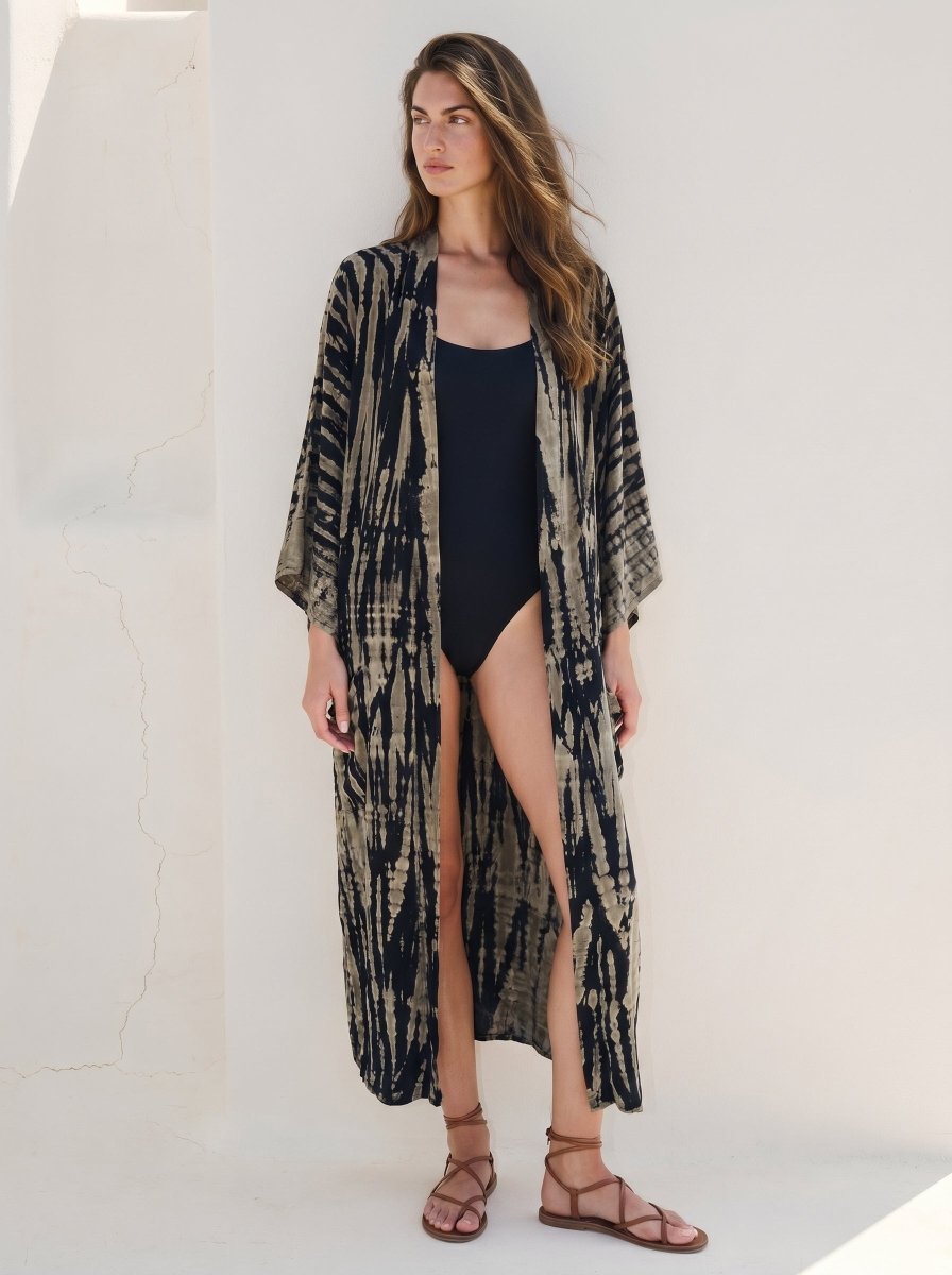 Zebra — Maxi Kimono - byFon – Exclusively Hand-Dyed Clothing, Ethically Made.